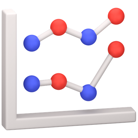 Gráfico de linea  3D Icon