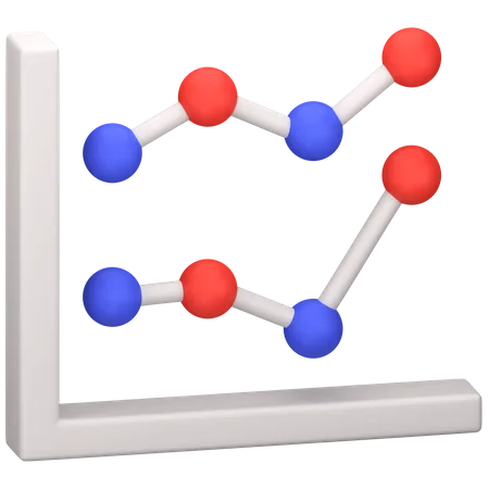 Gráfico de linea  3D Icon