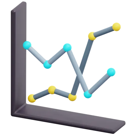 Gráfico de líneas  3D Icon