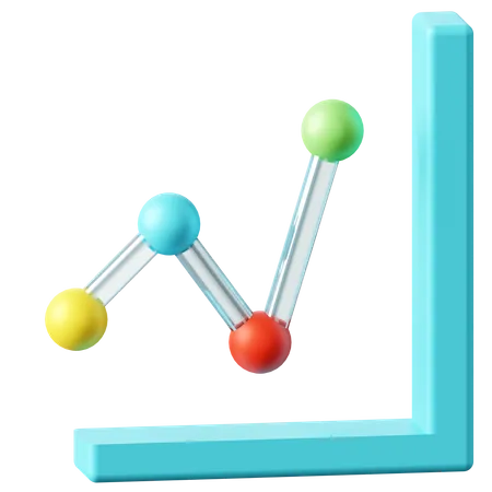 Gráfico de linea  3D Icon