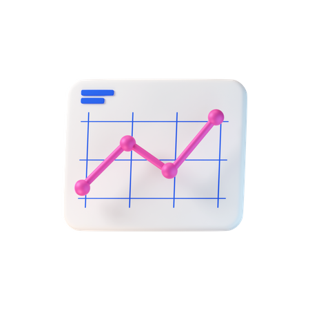 Gráfico de linea  3D Icon