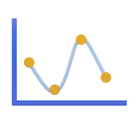 Gráfico de linea  3D Icon