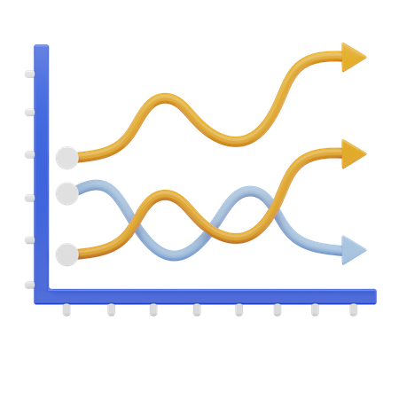 Gráfico de linea  3D Icon