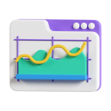 Gráfico de linea  3D Icon