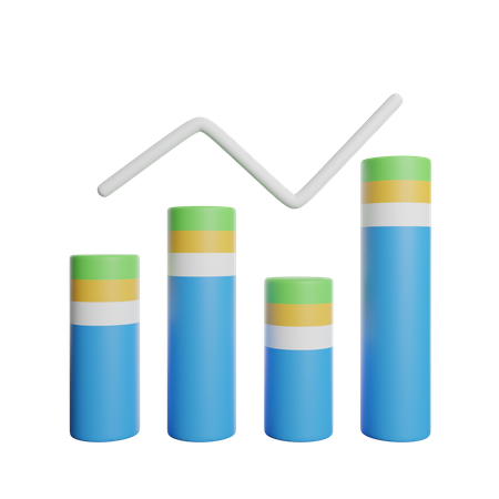 Gráfico de linea  3D Icon