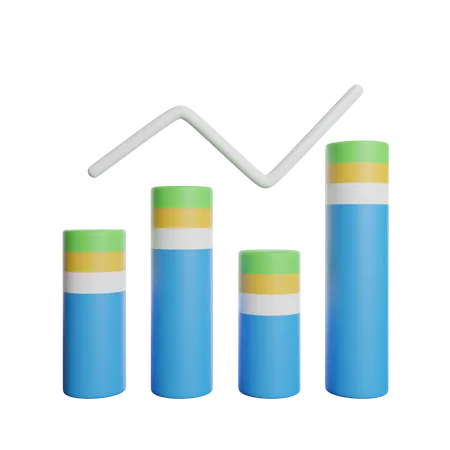 Gráfico de linea  3D Icon