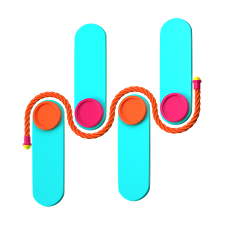 Gráfico de linea  3D Icon