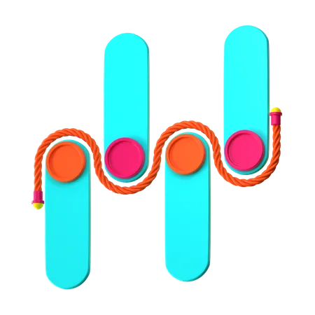 Gráfico de linea  3D Icon