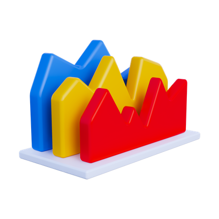 Gráfico de linea  3D Icon