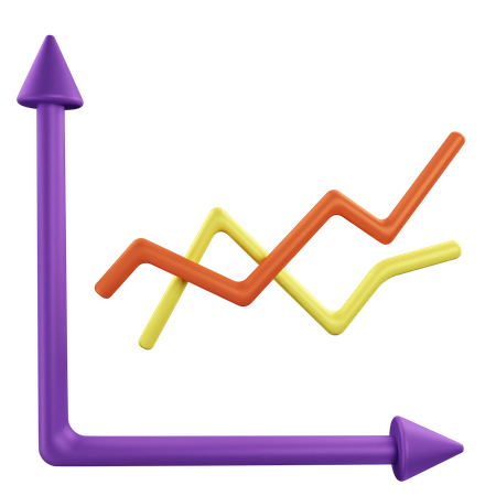 Gráfico de linea  3D Icon