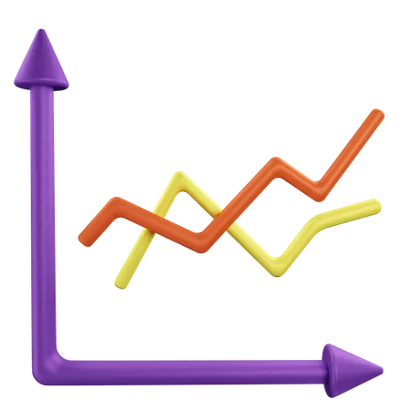 Gráfico de linea  3D Icon