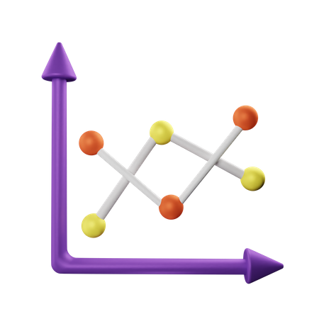 Gráfico de linea  3D Icon