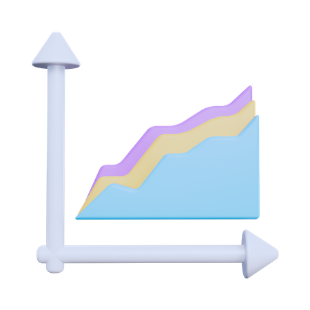 Gráfico de linea  3D Icon