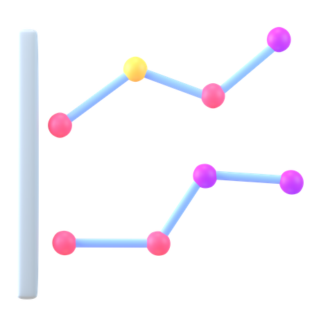 Gráfico de linea  3D Icon