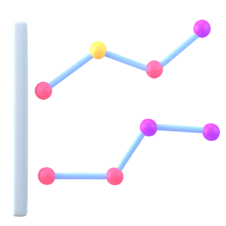 Gráfico de linea  3D Icon