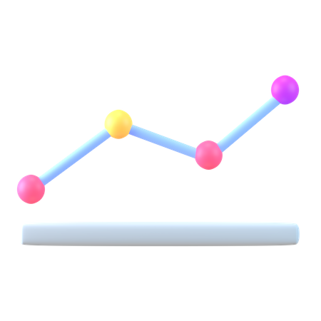 Gráfico de linea  3D Icon