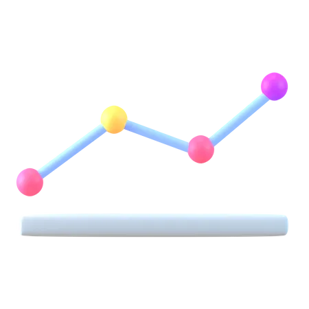 Gráfico de linea  3D Icon