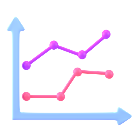 Gráfico de linea  3D Icon