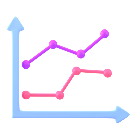 Gráfico de linea  3D Icon