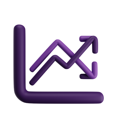 Gráfico de linea  3D Icon