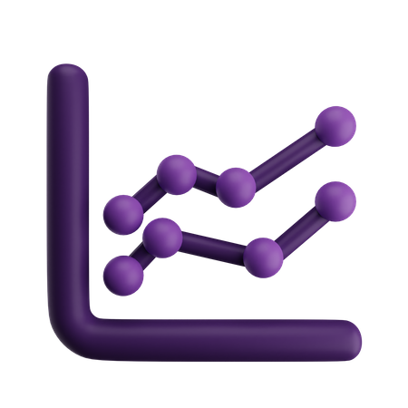 Gráfico de linea  3D Icon