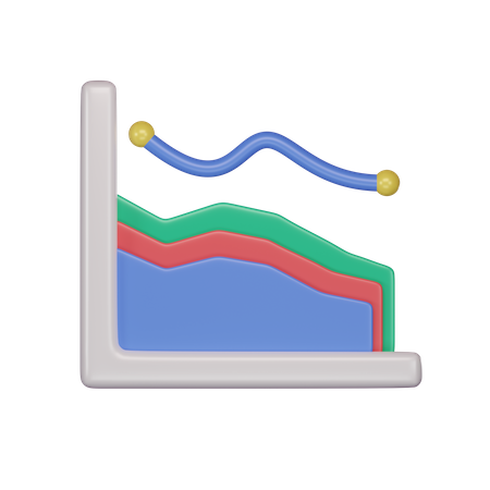 Gráfico de linha  3D Icon