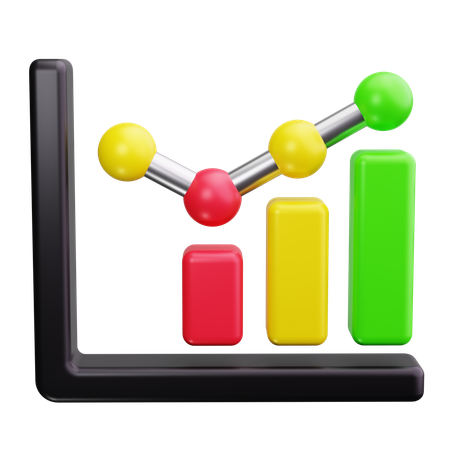 Gráfico de linha  3D Icon