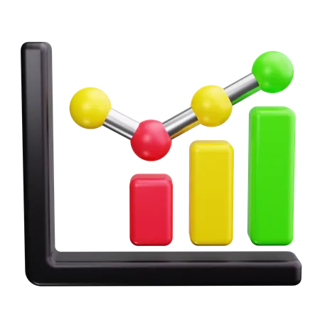 Gráfico de linha  3D Icon