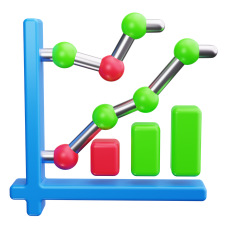 Gráfico de linha  3D Icon