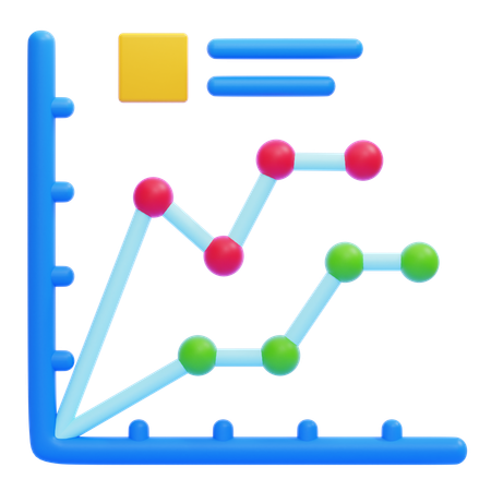 Gráfico de linha  3D Icon
