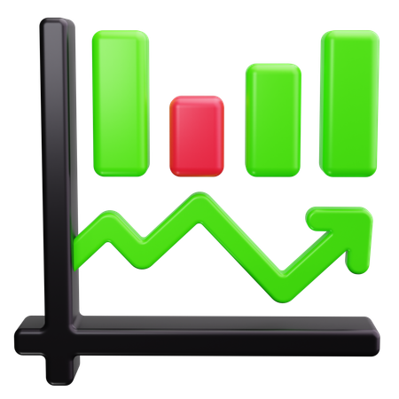 Gráfico de linha  3D Icon