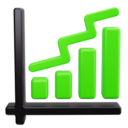 Gráfico de linha  3D Icon