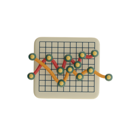 Gráfico de linha  3D Icon