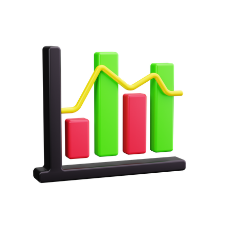 Gráfico de linha  3D Icon