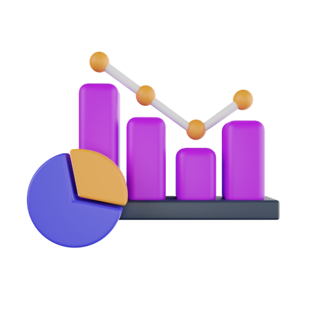 Gráfico de linha  3D Icon