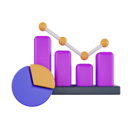 Gráfico de linha  3D Icon