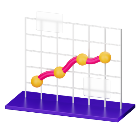 Gráfico de linha  3D Icon