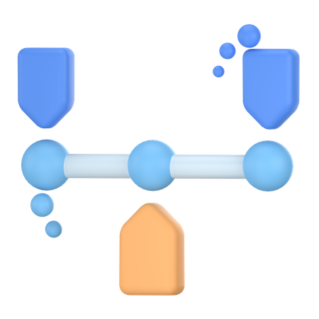 Gráfico de linha do tempo  3D Icon
