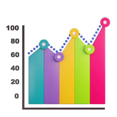 Gráfico de linha  3D Icon