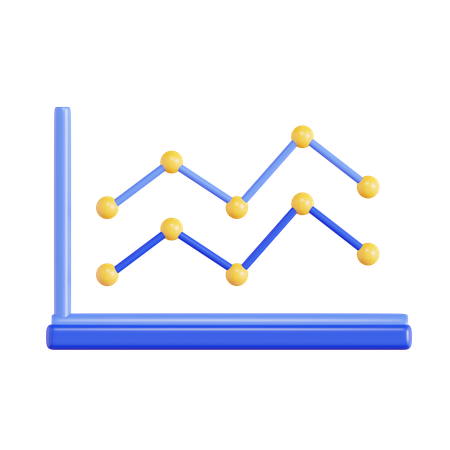 Gráfico de linha  3D Icon