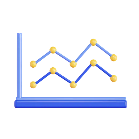 Gráfico de linha  3D Icon