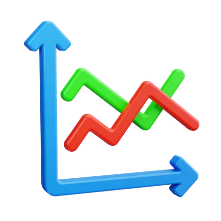 Gráfico de linha  3D Icon