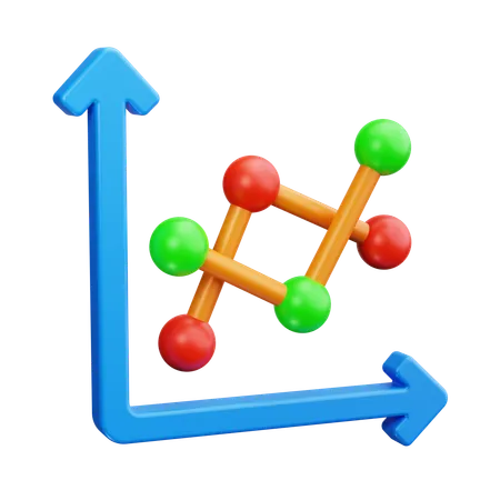 Gráfico de linha  3D Icon