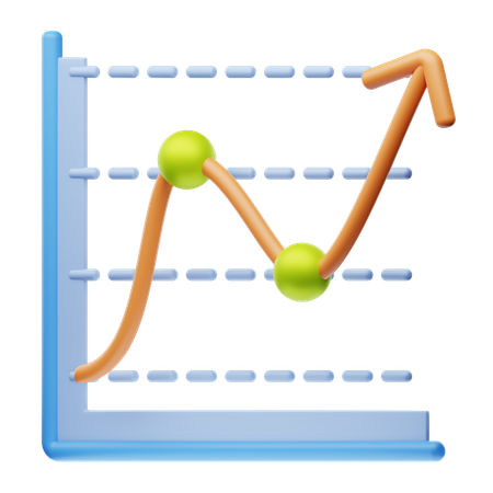 Gráfico de linha  3D Icon