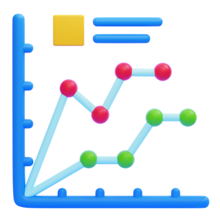 Gráfico de linha  3D Icon