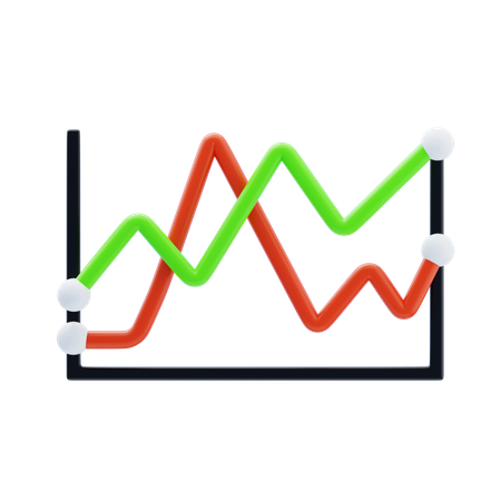 Gráfico de linha  3D Icon