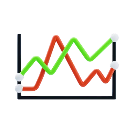 Gráfico de linha  3D Icon