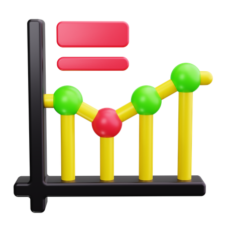 Gráfico de linha  3D Icon