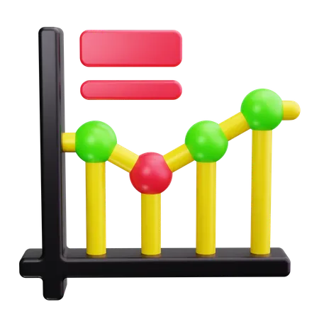 Gráfico de linha  3D Icon