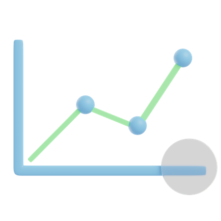 Gráfico de linha  3D Illustration